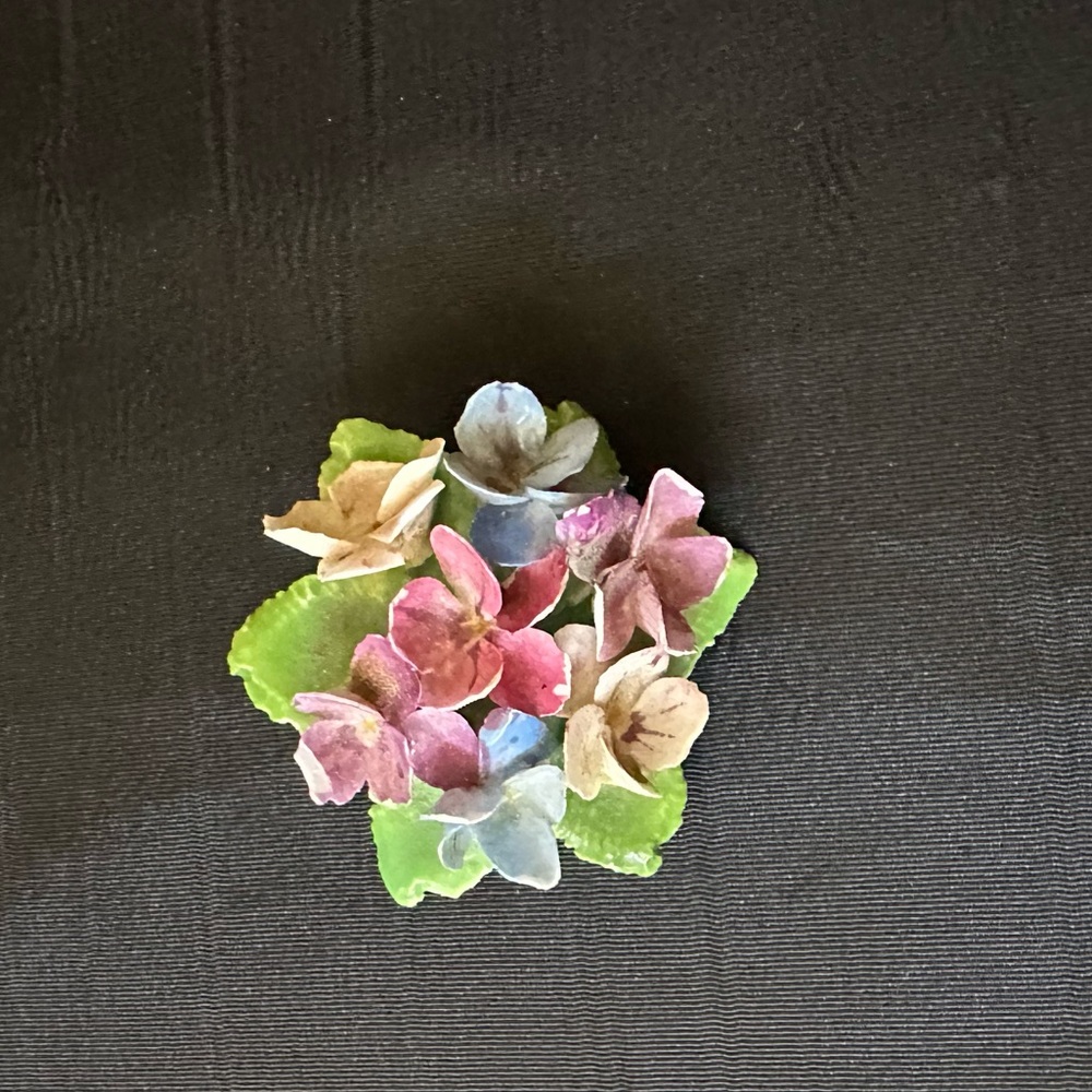 Vintage Crown Staffordshire Porcelain Brooch